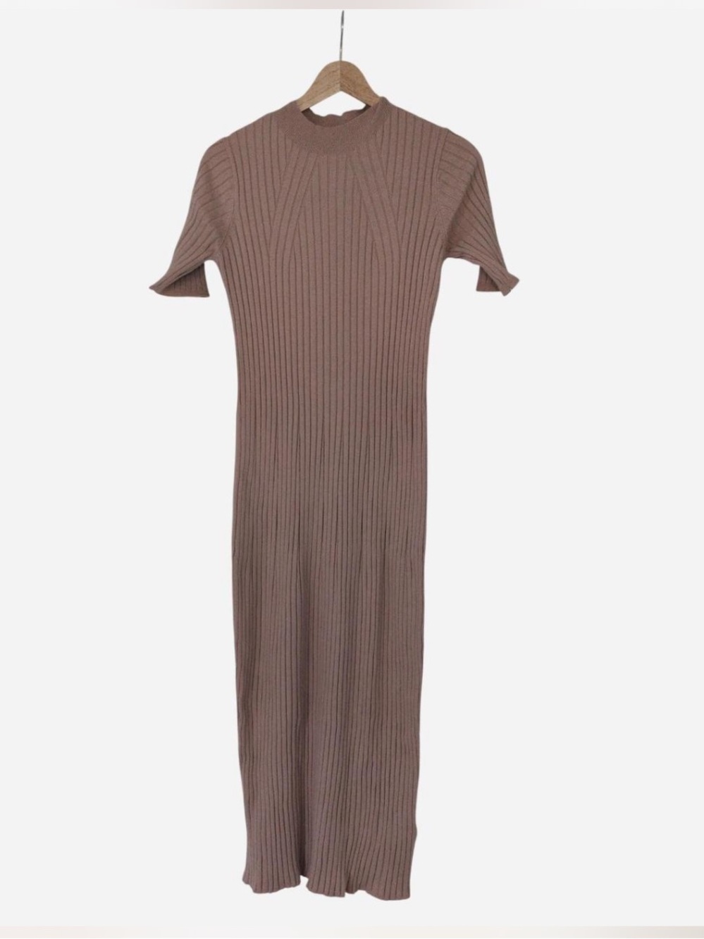 Varley Andrea Short-Sleeve Maeve Rib Knit Midi Dress